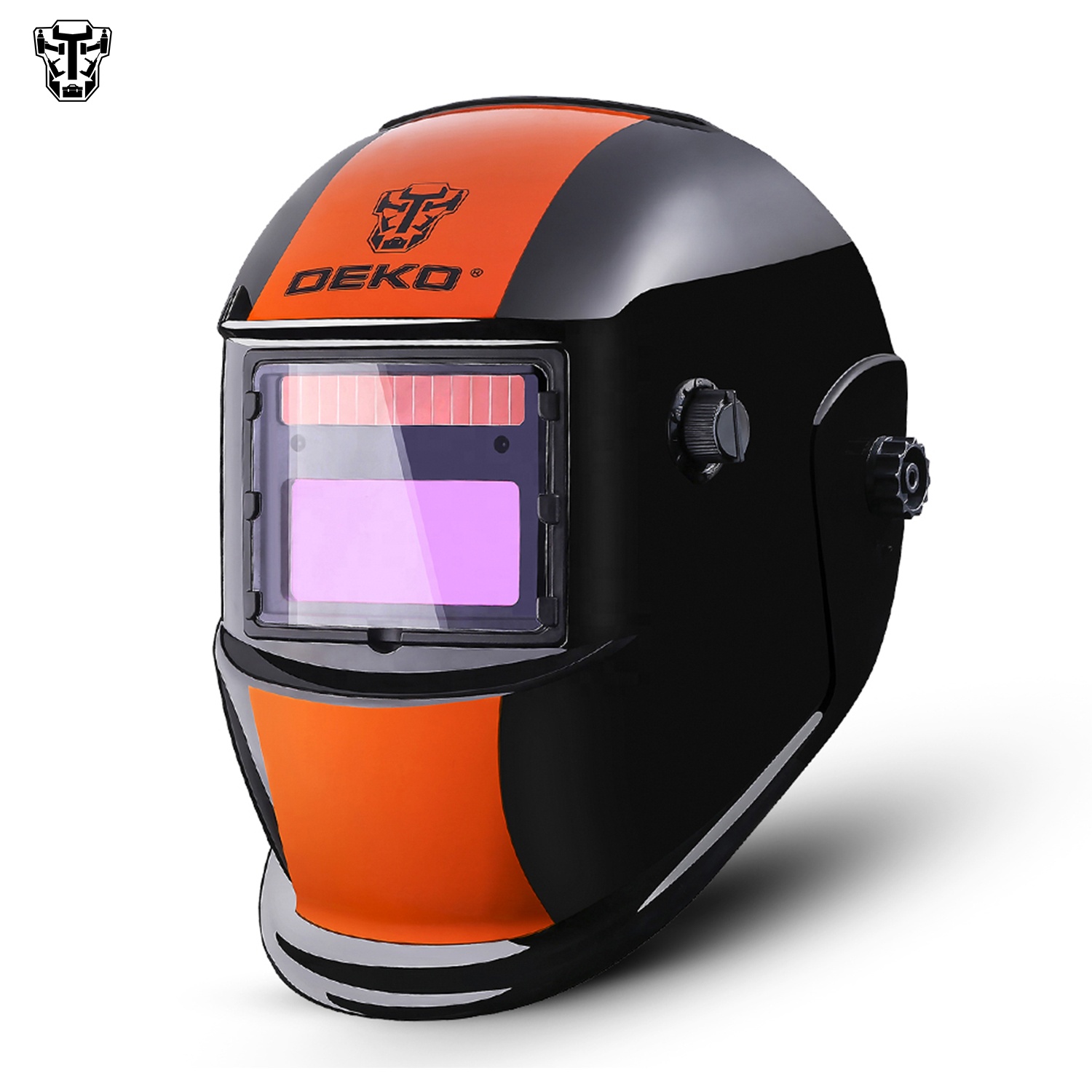 DEKO MZ236 оранжевый электрический сварочный шлем/сварочные линзы для MIG MMA сварочный шлем на солнечной батарее с автоматическим затемнением