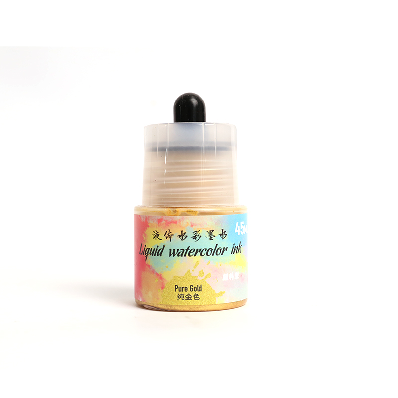 Superior Glitter Light 16 colors liquid watercolor paint set pigment based ink liquid water color with dropper