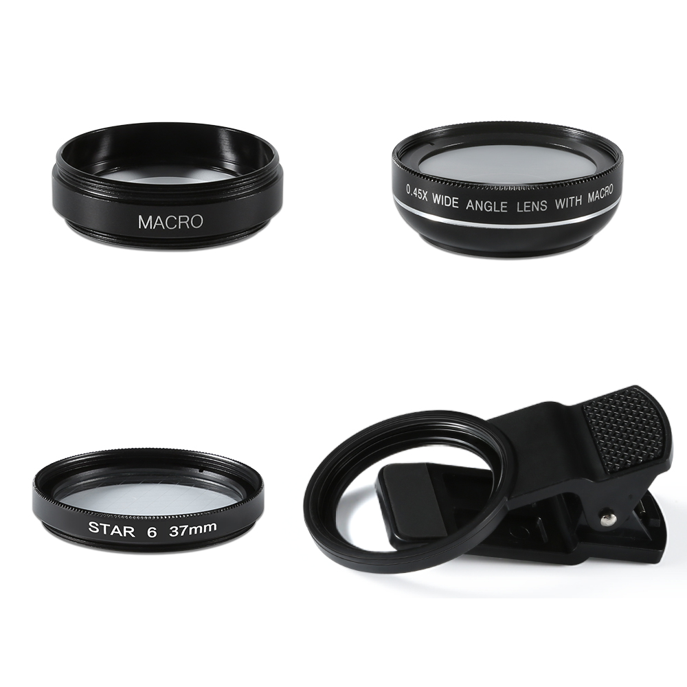 Mobile Phone lens 0.45 wide angle lens Macro lens Star filter 3in1