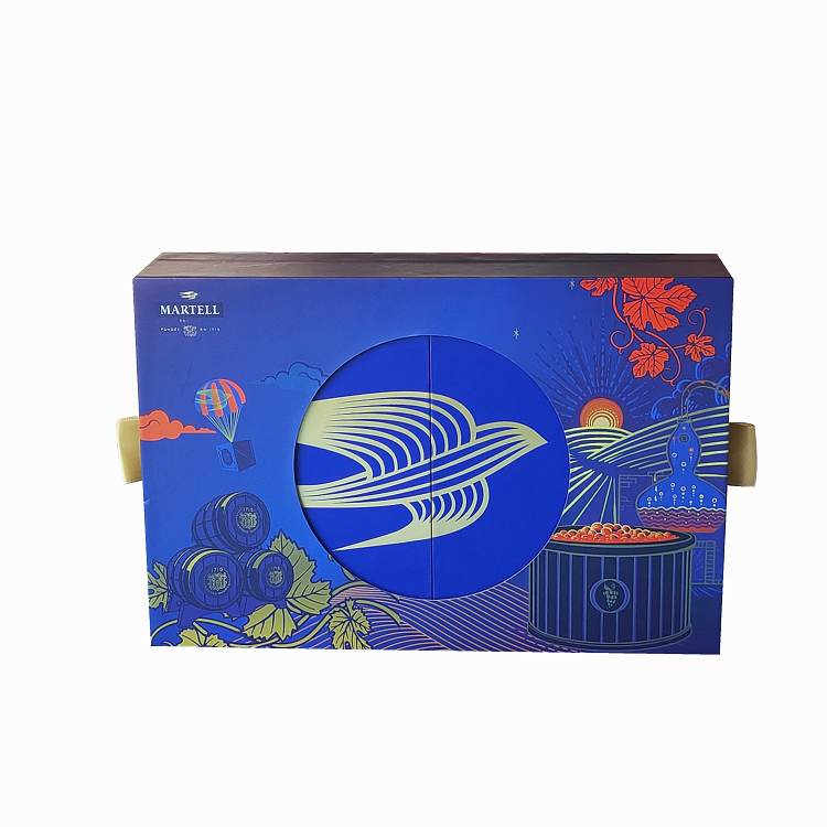 Customize printing grey paper board whisky packaging double-side drawing box for liquor gift box made by Chinese factory
