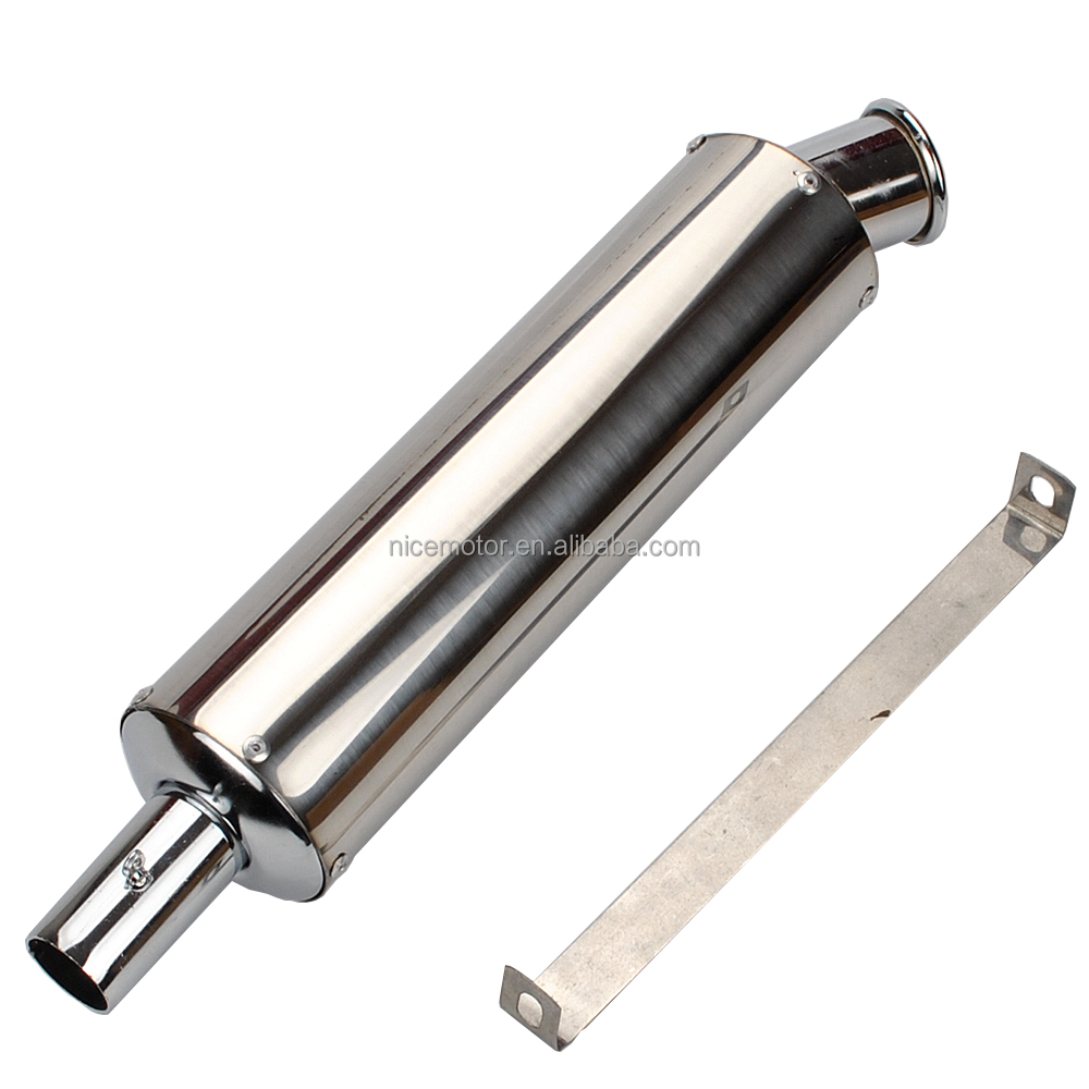 Universal Stainless Steel Exhaust Muffler Pipe Scooter Motorcycle ATV Dirt Pit Bike Monkey Z50 Q50