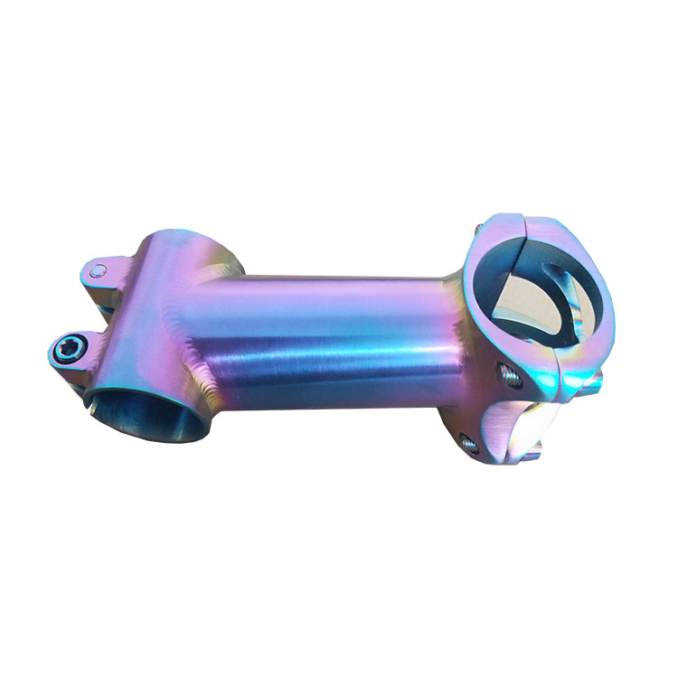 ultra lightweight Grade 9 titanium stem in rainbow for road bike or mountain bike