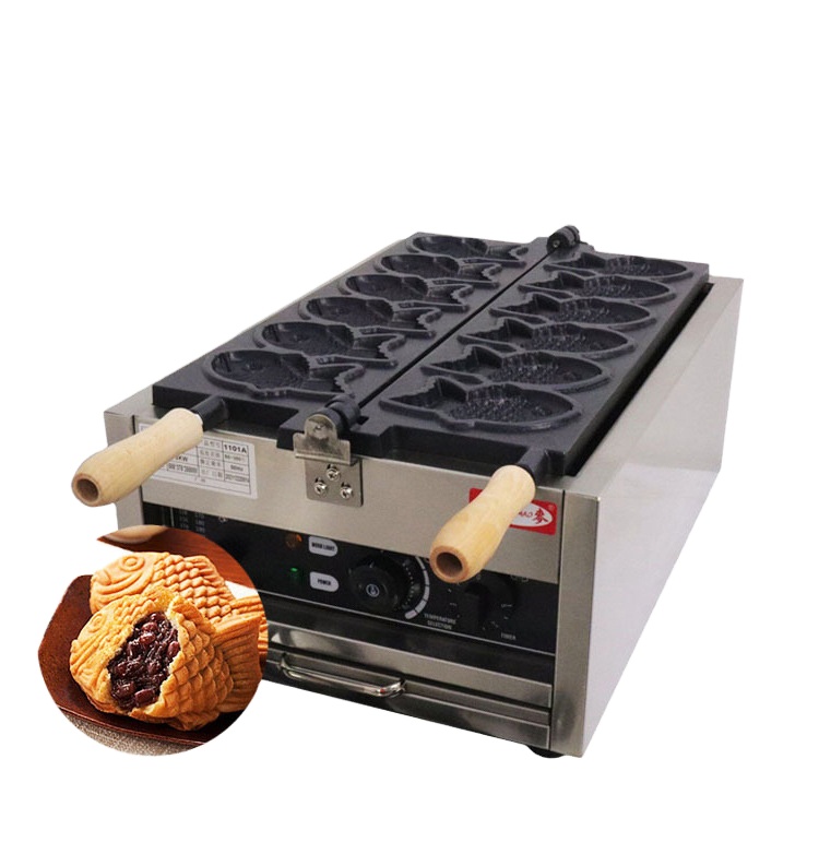 Snack Equipment Stainless Steel Taiyaki Making Machine/ Taiyaki Fish Shape Cone Machine Gas Electric Taiyaki Machine