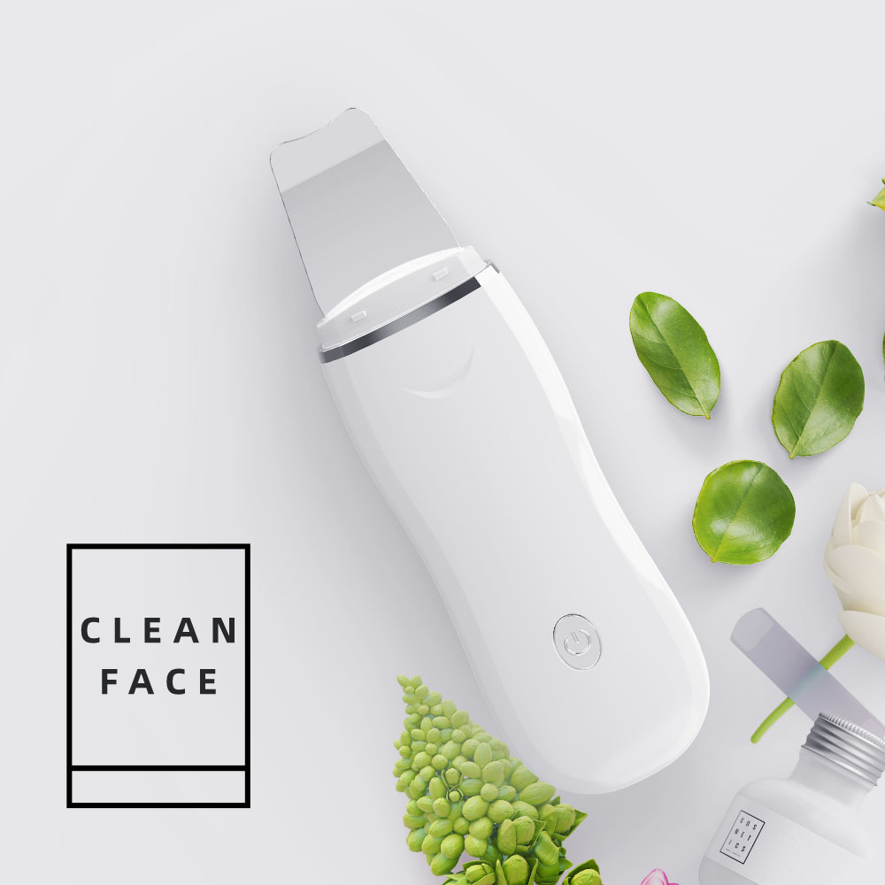 Portable private label vibrating beauty personal care facial peeling ultrasonic skin spatulas face scrubber