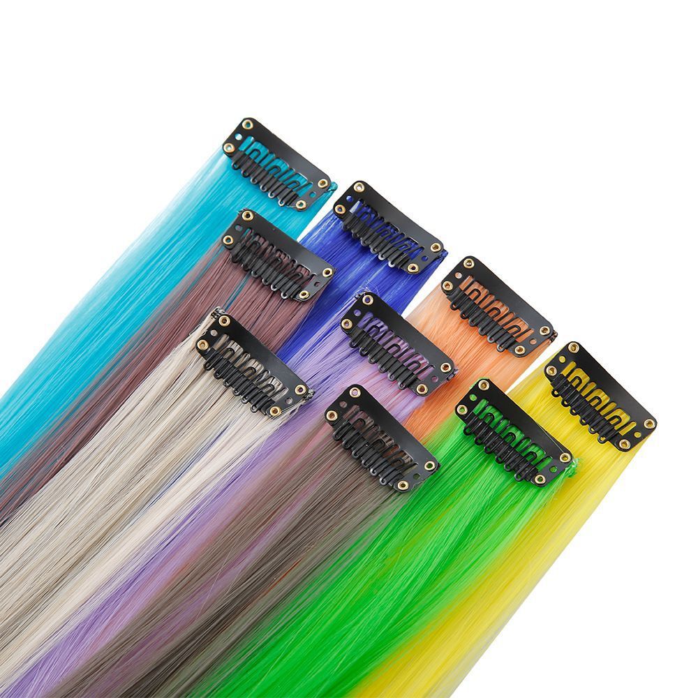 Factory Direct supply thickened ear-hanging dyed color wig set women's long straight hair dyed invisible simulation one-piece