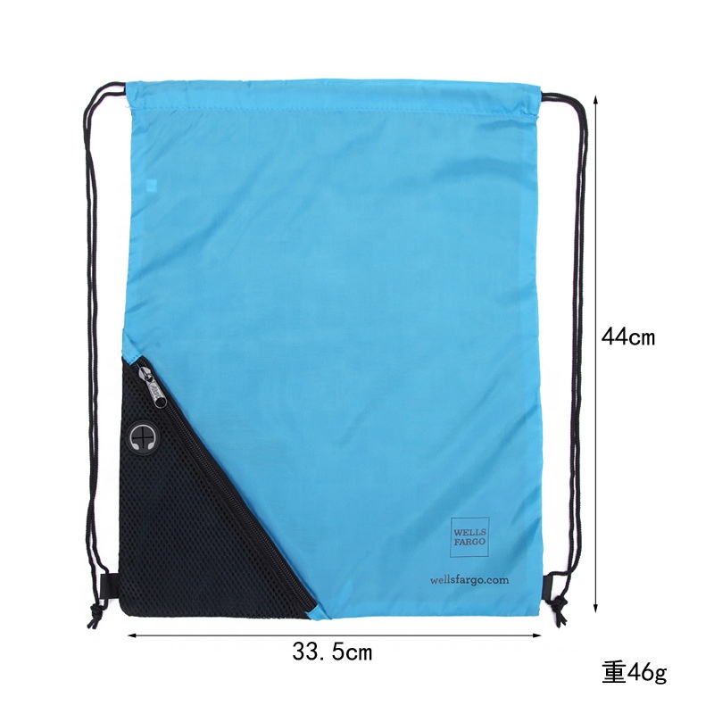 promotional custom printed shoe bag sports gym waterproof drawstring nylon gym Bag