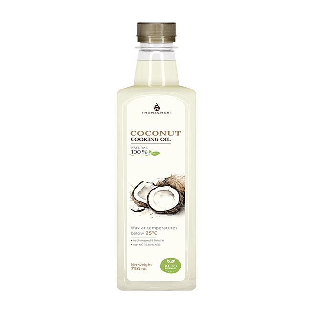 Coconut Pure Cooking Oil 100% Made From Coconut Use For Cooking Low Cholesterol Natural ProductsMedium-High Cooking Heat 750 ML