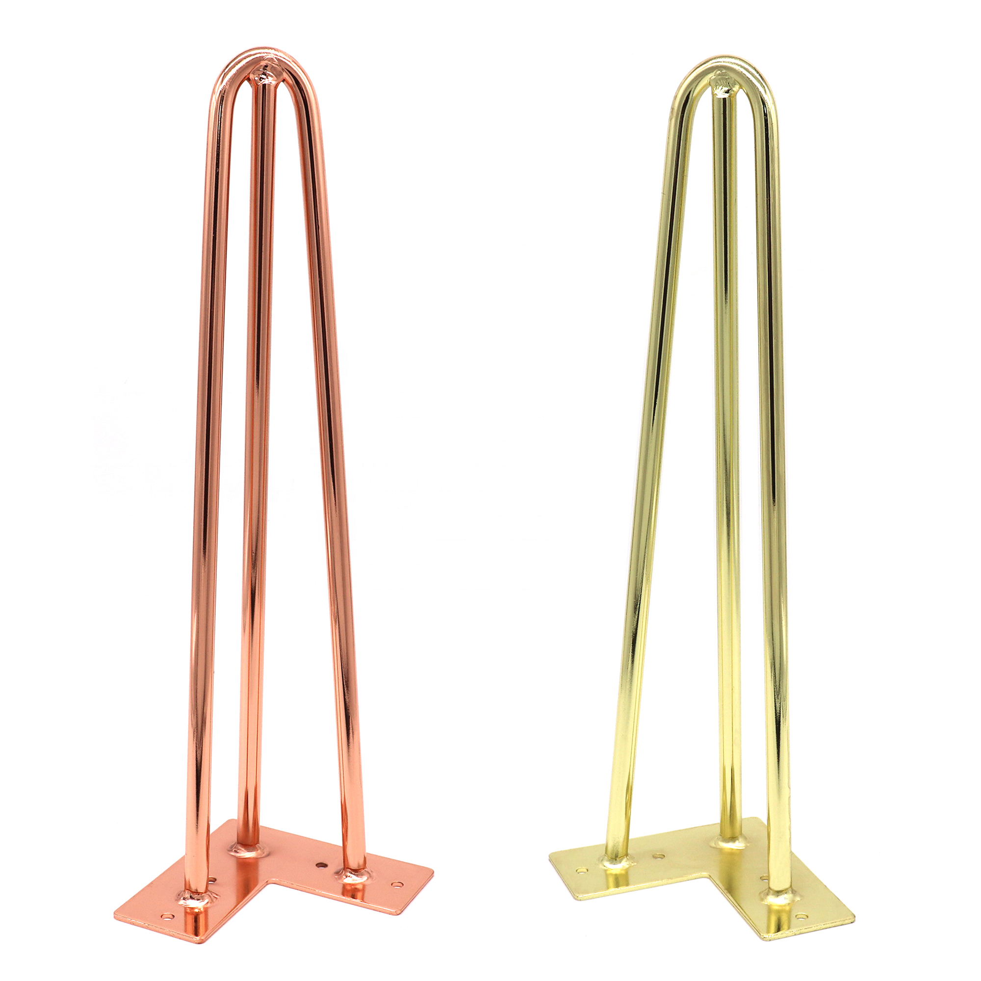 2020 Wholesale High Quality Furniture Rose Gold And Gold Shiny Desk Bench Metal Hairpin Legs Hair Pin Legs