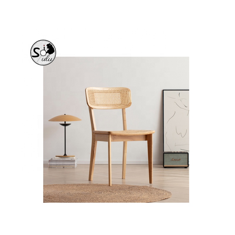 Solid wood leisure rattan chair back chair handmade ash wood home dining chair modern environmental protection furniture