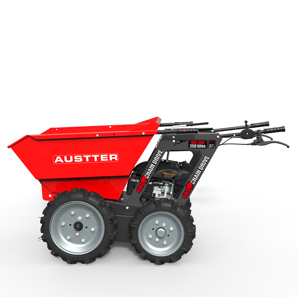 Новый дизайн, надежная грузоподъемность 250 кг, Ducar Loncin 196CC, бензиновый двигатель, колесо, мини-самосвал 4x4