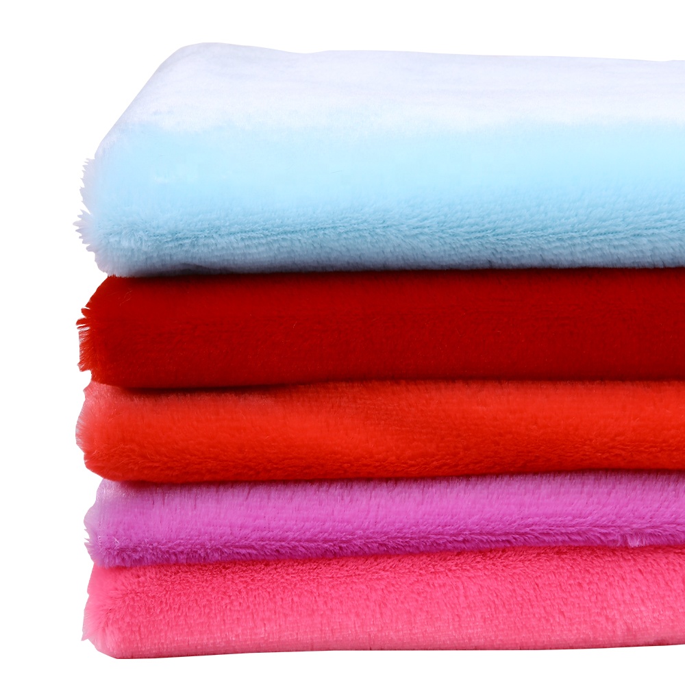 100% Polyester 7mm Pile Plush Fabric Faux Fur Fabric For Coat Toys Garment