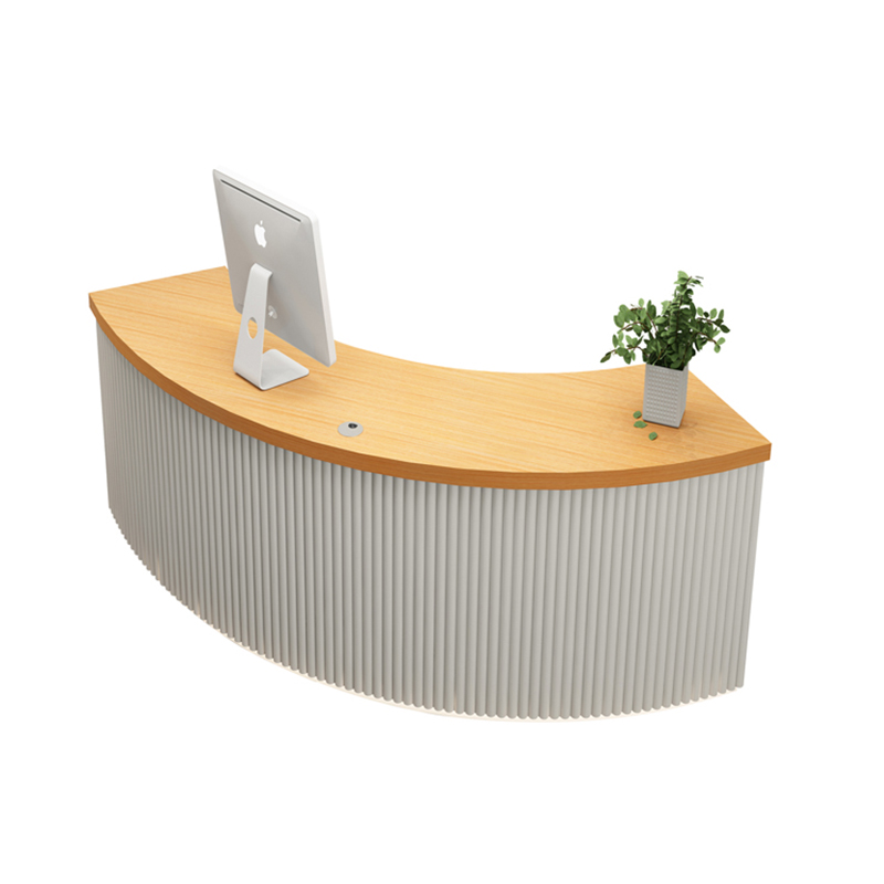 Modern curved design artificial marble stone restaurant proffesional reception counter design