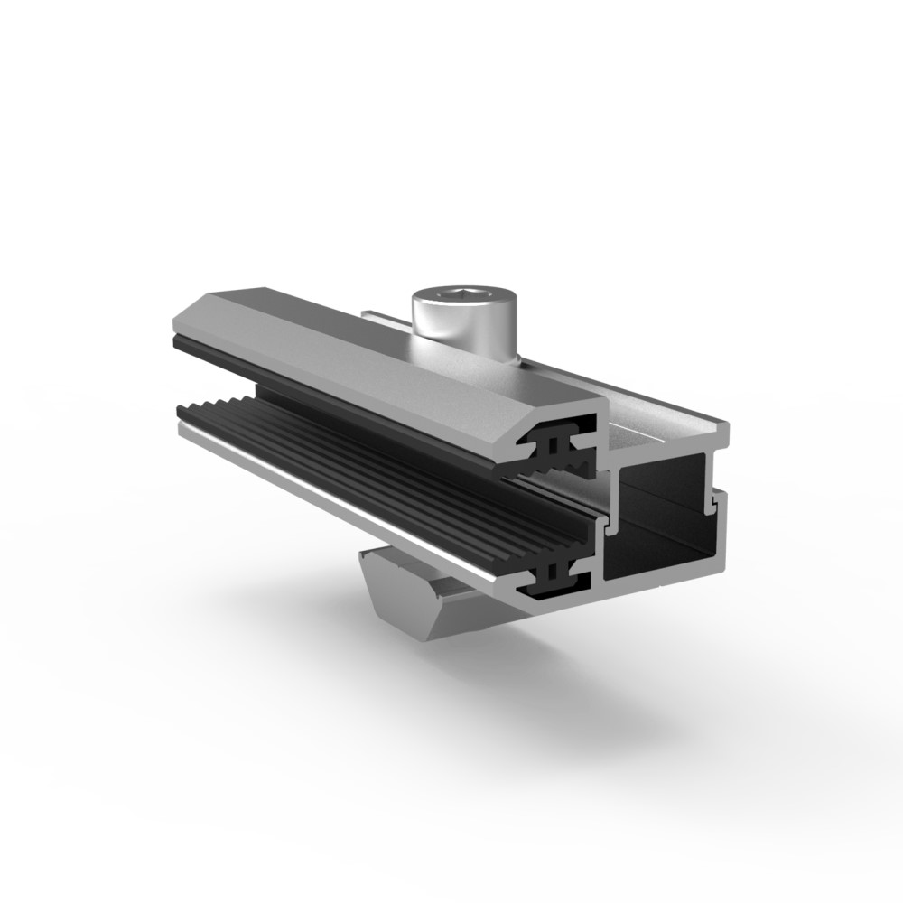Double Glass Clamp Solar End Clamp For Thin Film Panel Mounting System