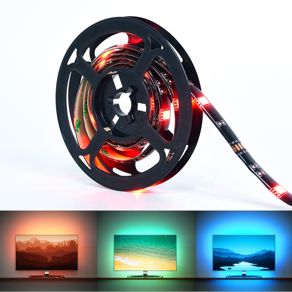 Светодиодная лента rgb smd5050 с инфракрасным управлением, гибкая Водонепроницаемая подсветка для телевизора с дистанционным управлением, 5 В, 3,28 фута, 1 м, 2 м, IP65, smart usb