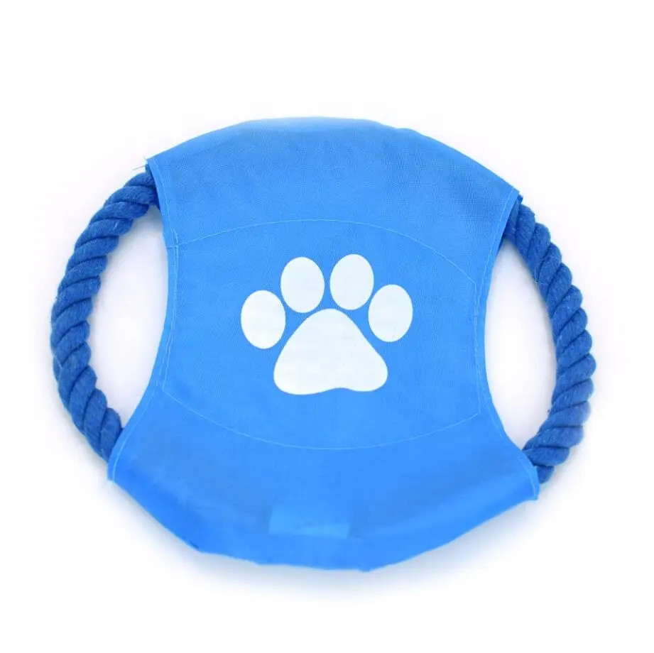 Dog Durable Chew Toys Flying Discs Interactive Cotton Rope Knot Flying Disk Color Resistant Pet Toy Customized Logo