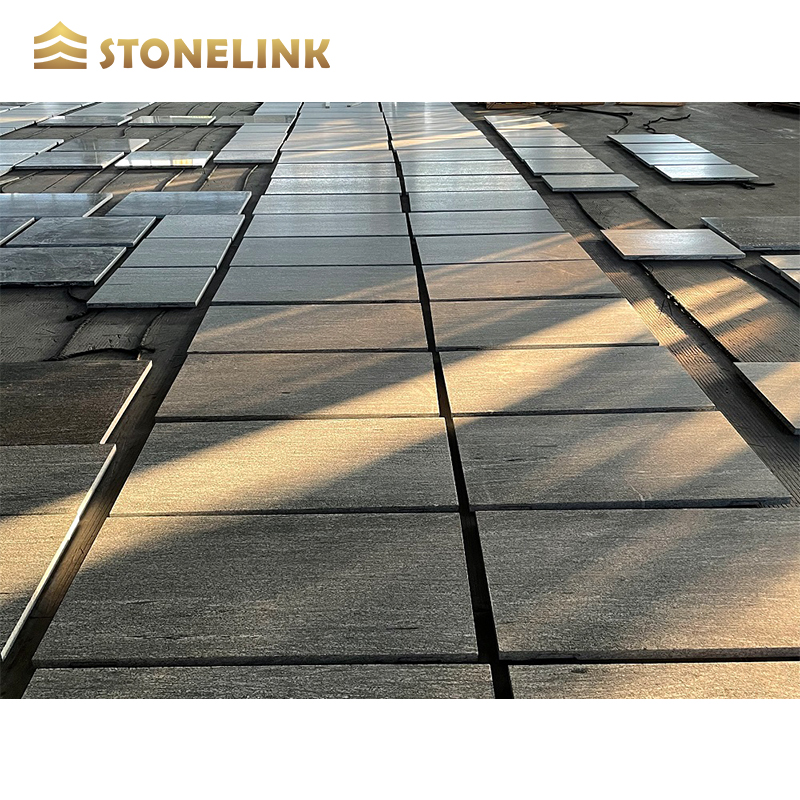 Basalt stone Factory Price Black Malawi Granite Grey Color Flamed polished for Paving free samples Interior design
