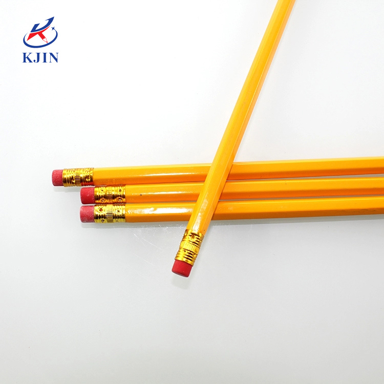 2020 High Quality 7.5 inch hb drawing yellow wooden pencil with eraser