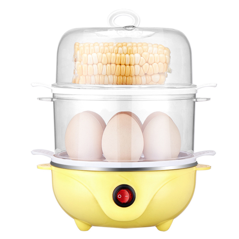 Egg Boiler Stainless Steel Double Egg Steamer Low Power Breakfast Egg Boiler
