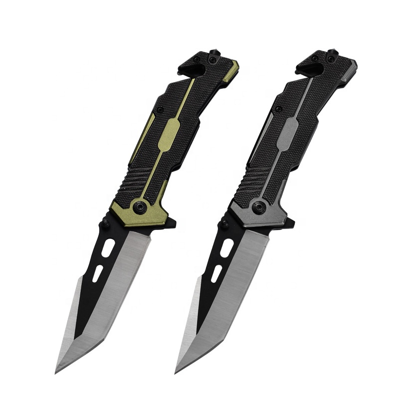 Outdoor Camping Knife Portable 3CR13MOV Steel Blade Multifunctional Pocket Knife with Aluminum Handle