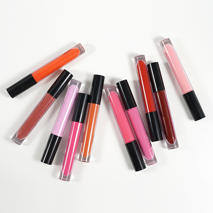 Private label nude lip gloss display clear glossy vegan brown glitter custom lipgloss private label