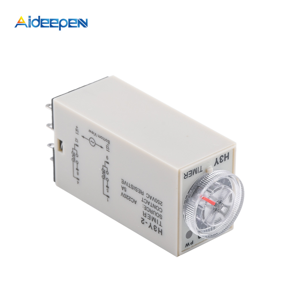 Таймер задержки H3Y-2 DC 12V 24V AV 110V 220V Реле времени с базой для детей, на возраст от 0 до 30 второй 30 минутный таймер обратного отсчета мини-реле времени