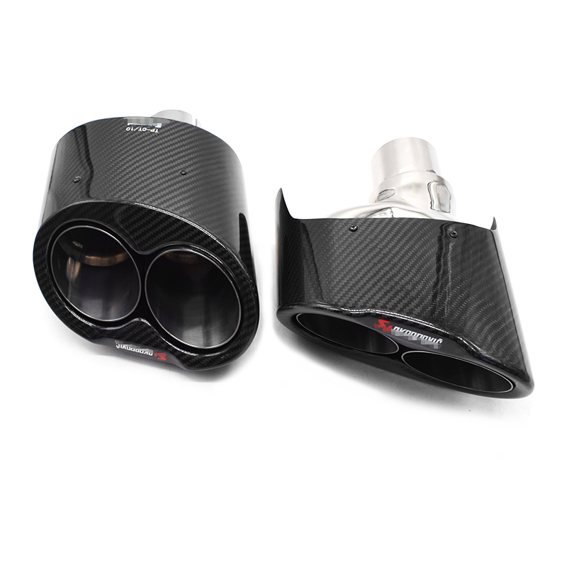 2 шт. Akrapovic глянцевый наконечник выхлопной трубы из углерода для Audi A3 A4 A5 A6 выхлопные наконечники для автомобиля Стайлинг обновление RS body RS6