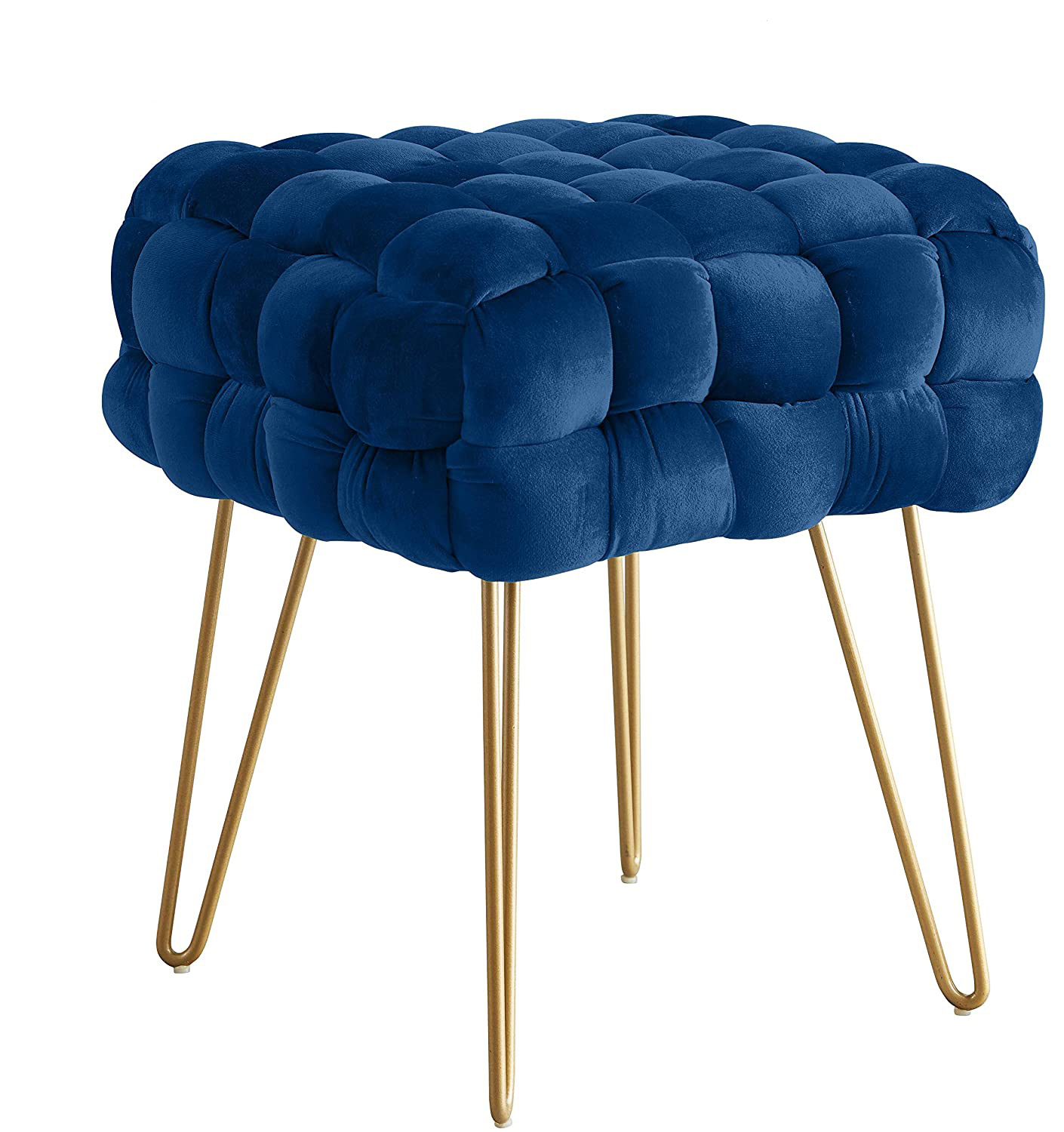Best Choice Products Super Soft Square Velvet footstool bed end ottoman Modern Luxury metal pouffe ottoman