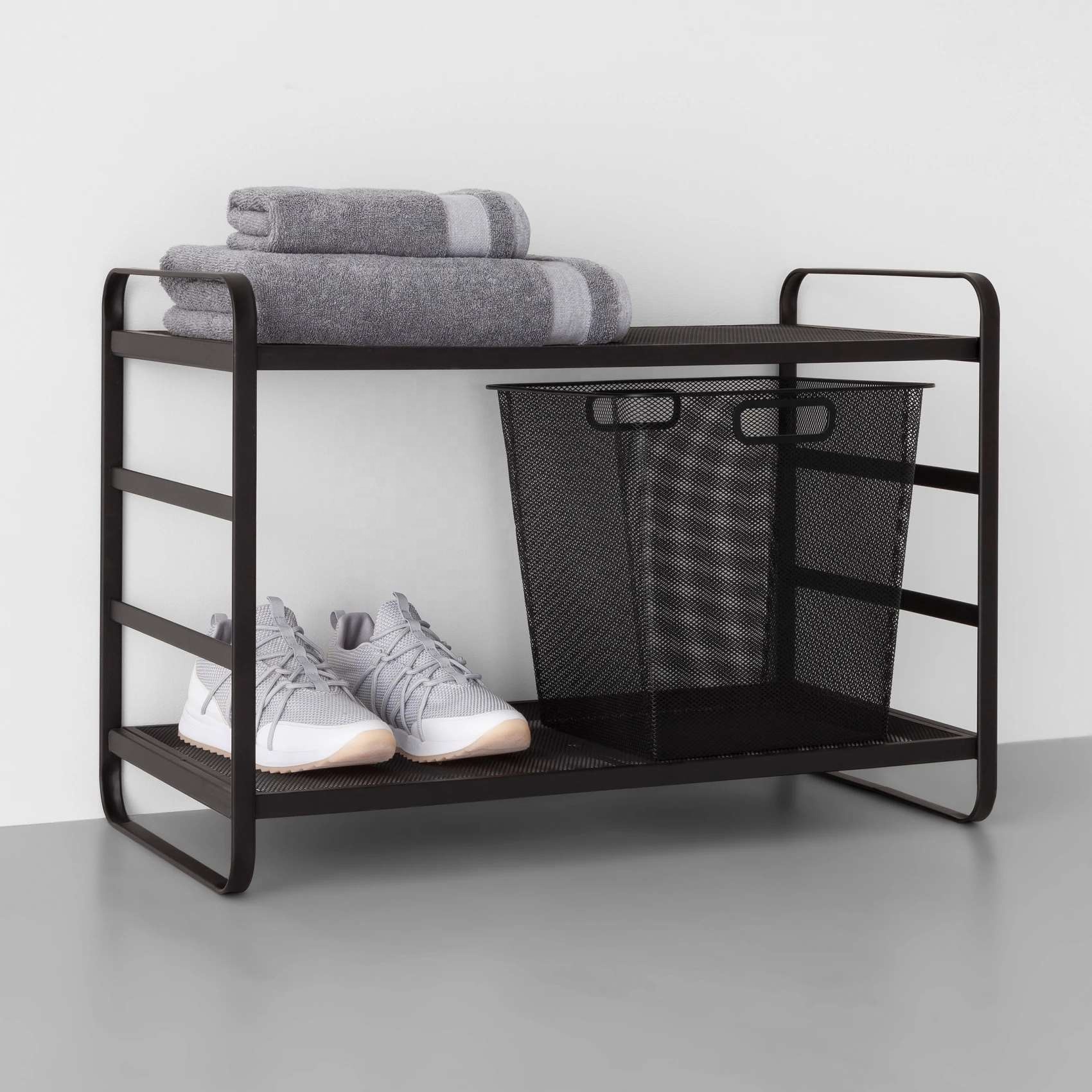 3-Tier Industrial Living Shoe Storage Cabinet Shoe Rack Designs Wood Shoe Racks For Home