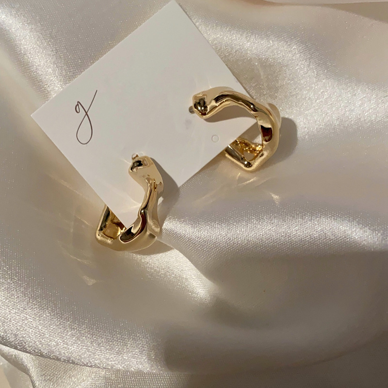 Jewelry 925 silver needle South Korea East Gate personality trend irregular Earrings earring net red temperament design sense