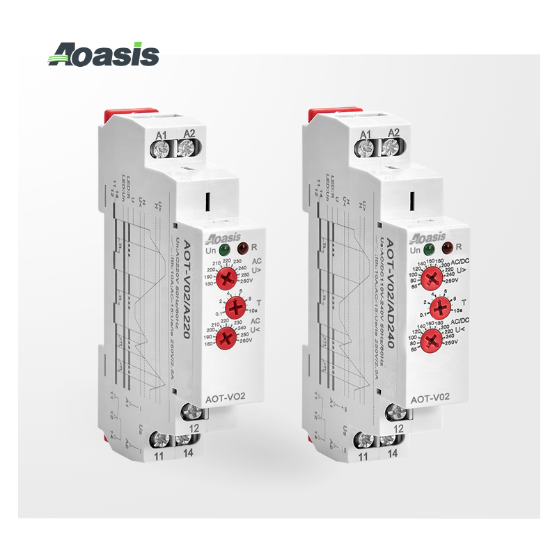 Aoasis AOT-V01/02 широкодиапазонное реле контроля напряжения, автоматическое реле времени, Однофазное реле защиты от перегрузки напряжения