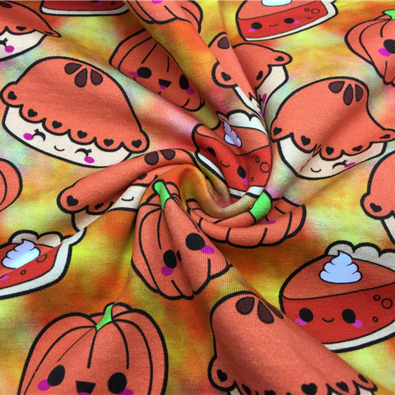 Quick-Drying Cotton Digital Printing 95% Cotton 5% Lycra Fabric Cutting Piece Halloween Designer Print Stretch Band By The Yard
