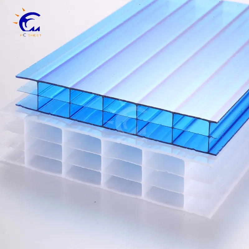 Clear 8mm 12mm 16mm Thick Multiwall Carport Greenhouse Polycarbonate Pc Hollow policarbonato Sheet 10mm 2 meter