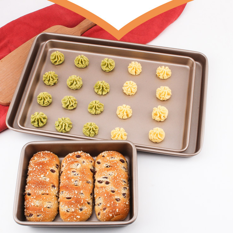 Rectangular Bread Pan Golden Non Stick Carbon Steel Loaf Cake Deep Bakeware Mold Pastry Biscuits Tray DIY Baking Tools