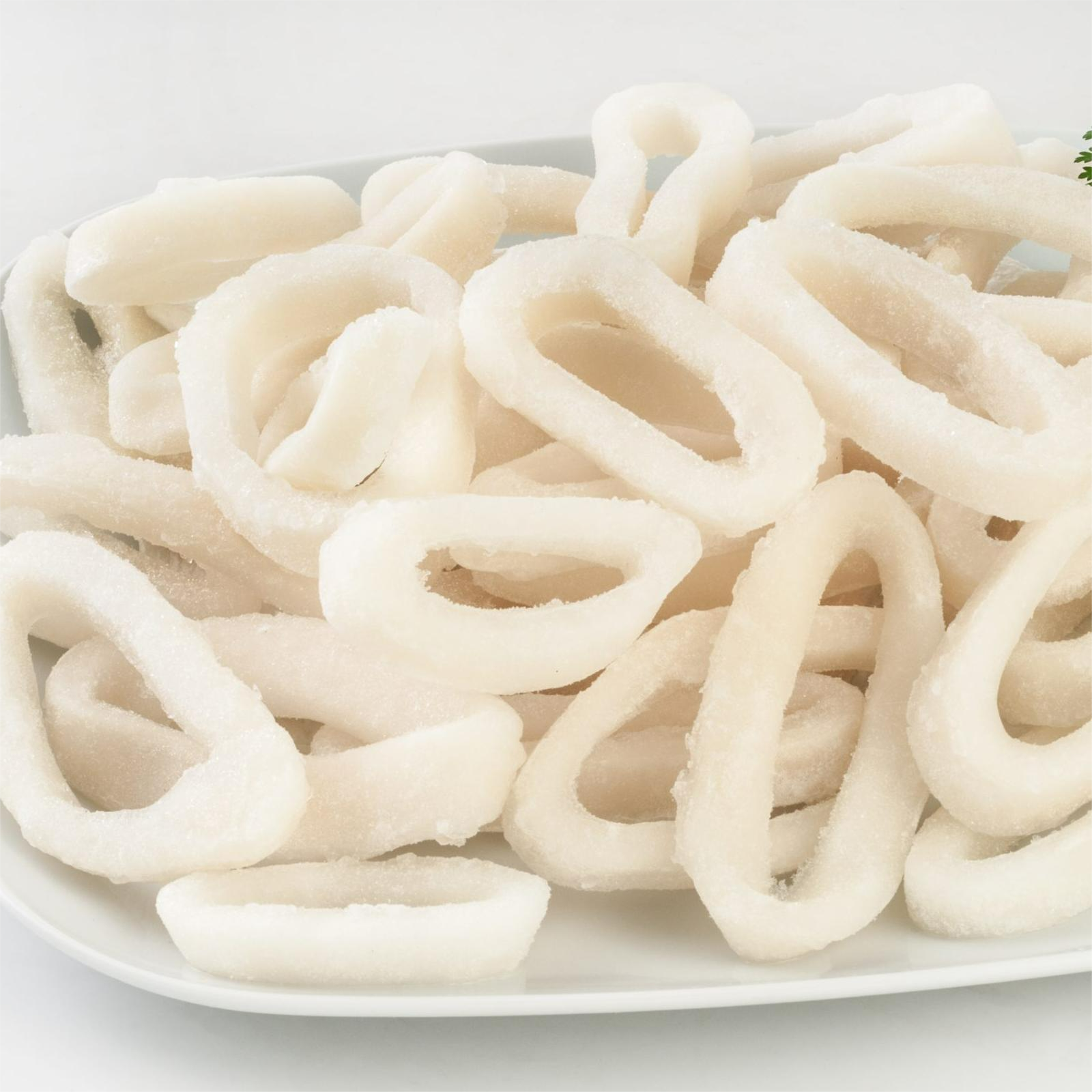 Замороженный кальмар, цельный кальмар, кольца для кальмара в упаковке насыпью, стильная упаковка для глютена, вес, сахар, жир, срок годности, натуральный
