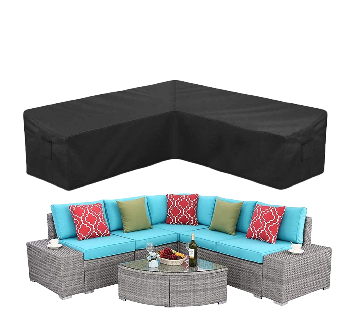 Export quality L-shaped sofa dust cover outdoor furniture waterproof and dust cover