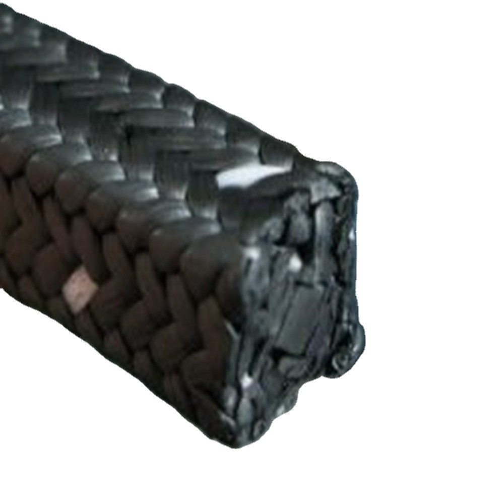 Black PTFE gland packing with impregnated graphite