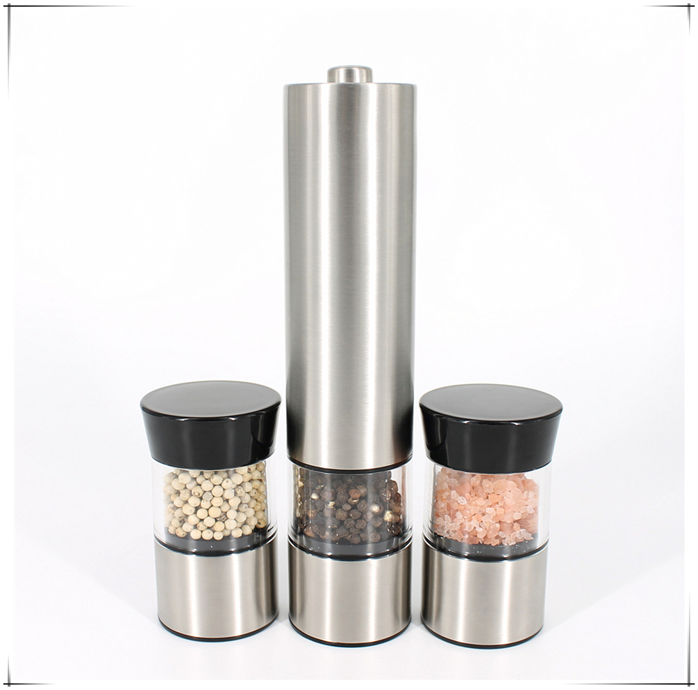 3 in 1 Stainless Steel Electric Salt and Pepper Grinder/ Salt and Pepper Mill/Light Function