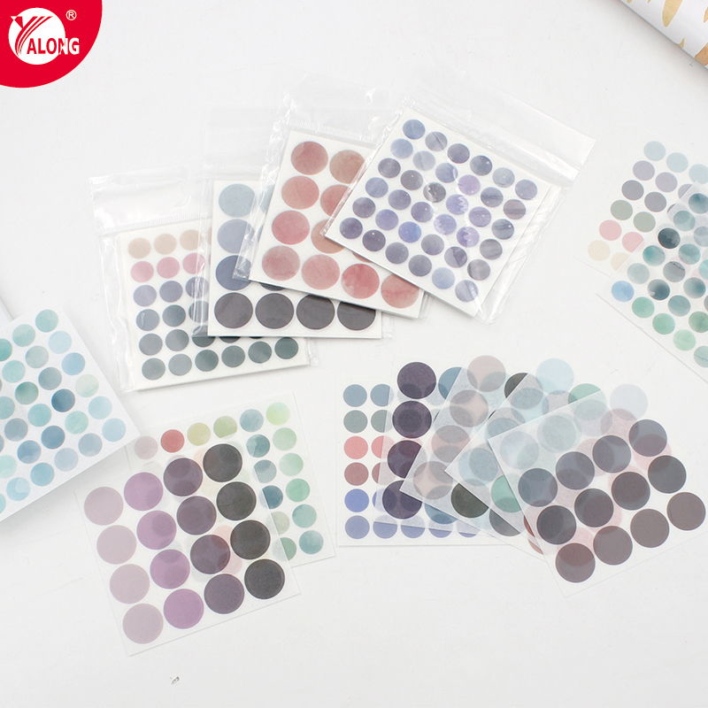 Yalong Salt-style Wind Morandi Color Color dot stickers Wall card decorative painting Circular ledger around dot stickers custom