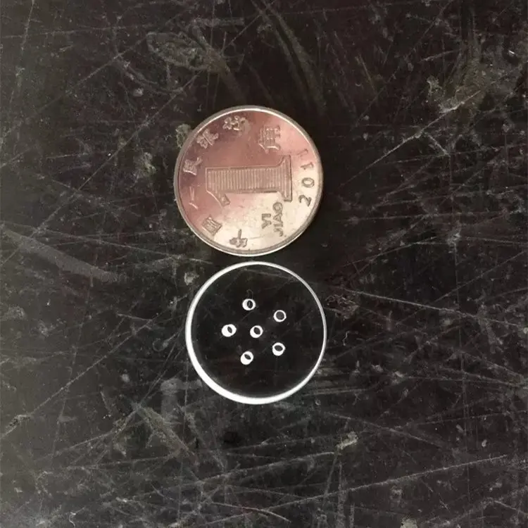 Customized Super small size clear polish quartz disc with drilling holes