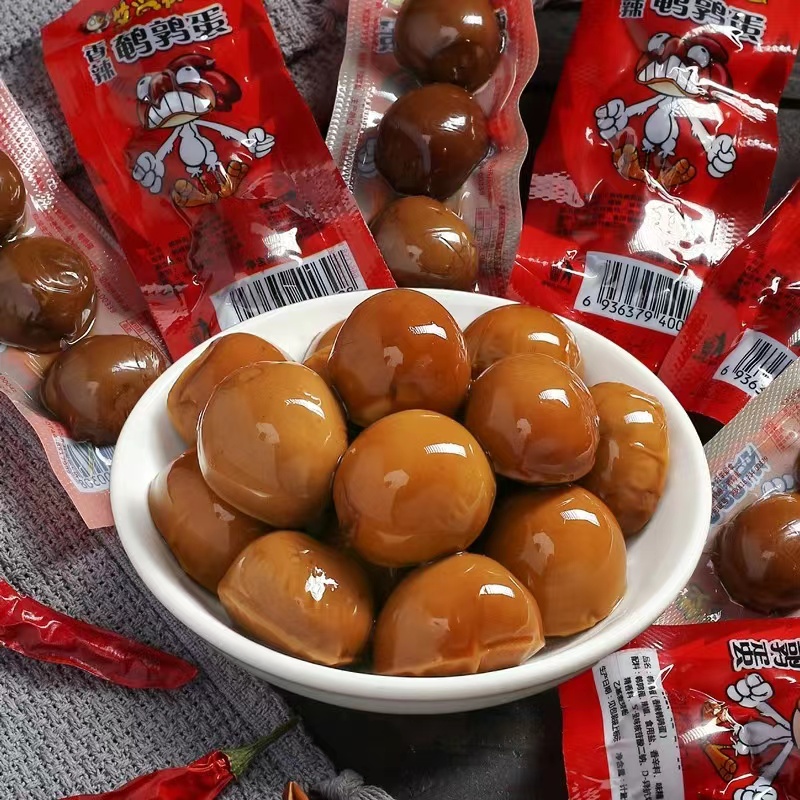 Manufacturer Wholesale Spicy Quail Eggs 18g 3 Pieces In A Pack snacks Quail Egg snacks