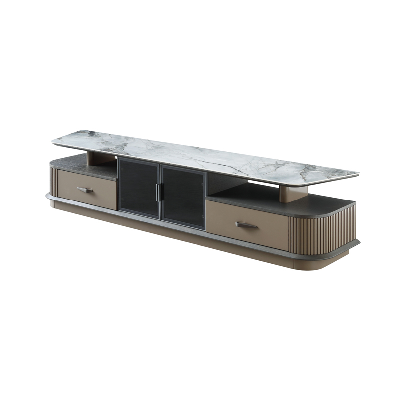 Light luxury minimalist style tea table TV cabinet dining table chair living room combination set