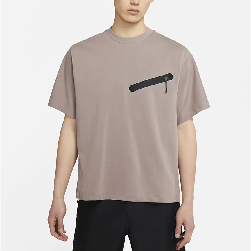 Hot sale heavyweight premium cotton men's t-shirts with zipper pocket