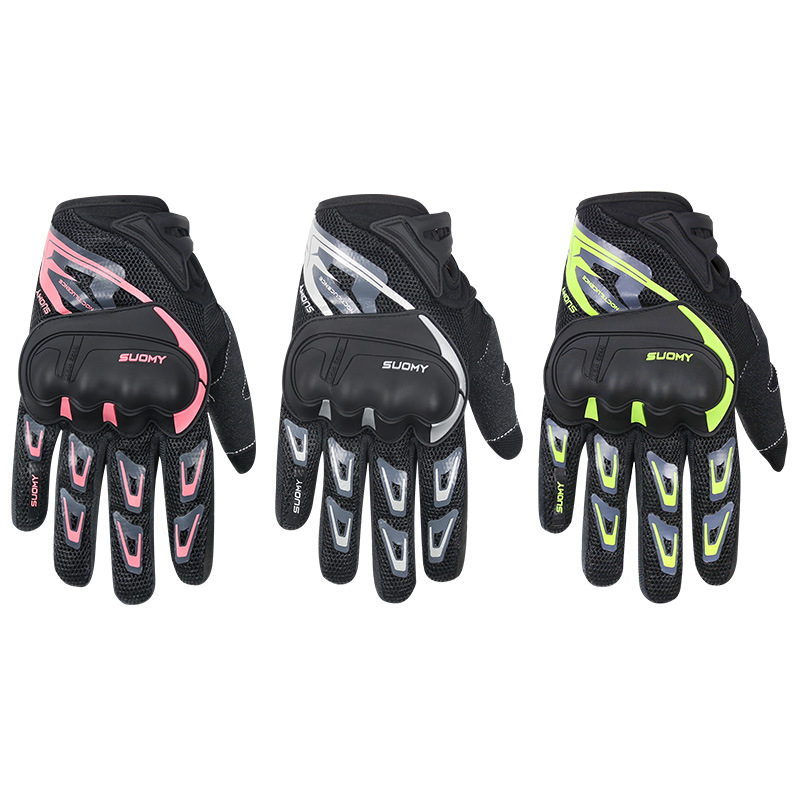 SUOMY Men's Full-Finger Motocross Gloves Summer Breathable Racing Gloves with Touchscreen & Anti-Skid Waterproof for Sports
