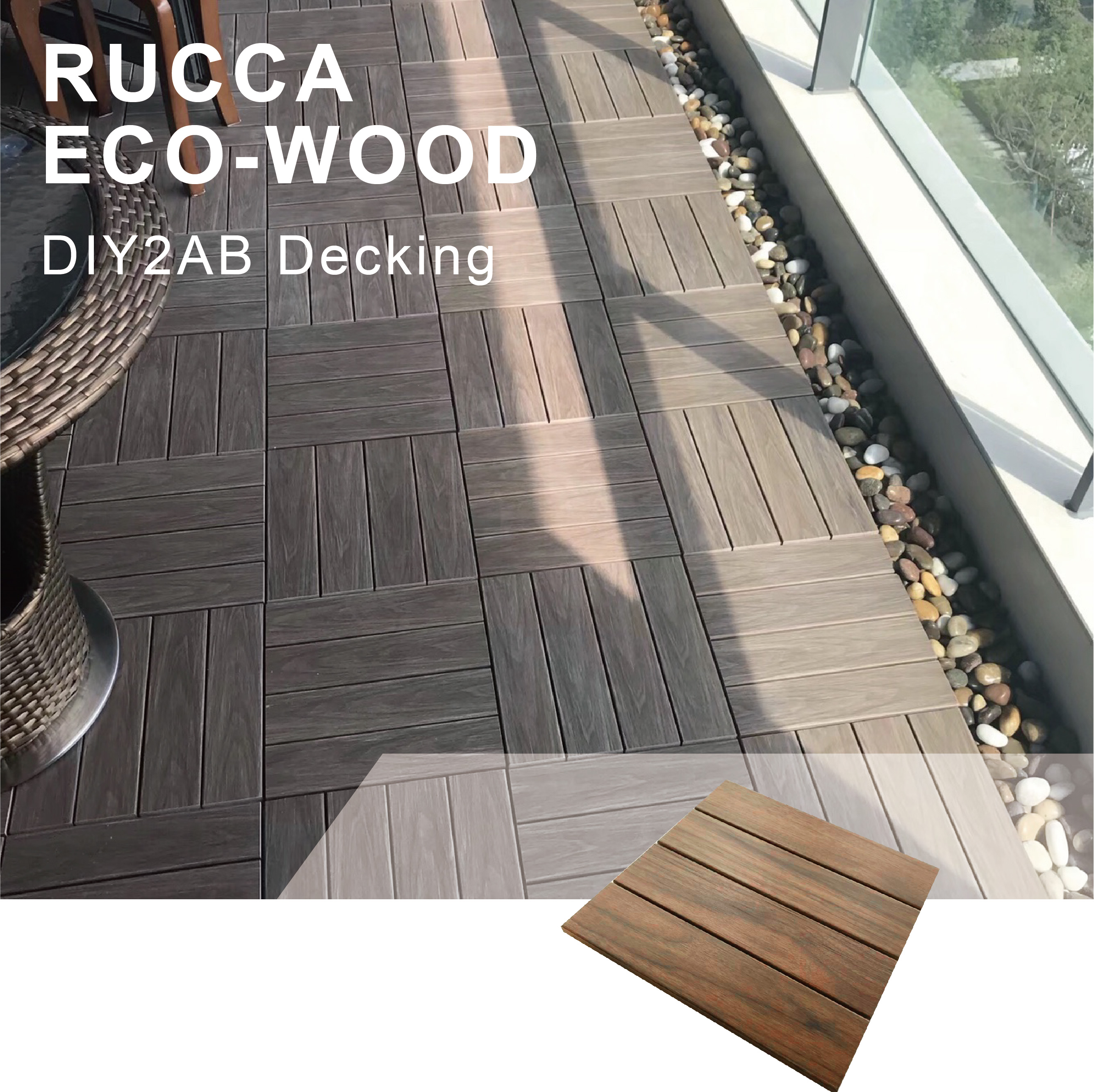 Древесно-Композитный пластиковый настил RUCCA PLUS, DIY Wpc Deck