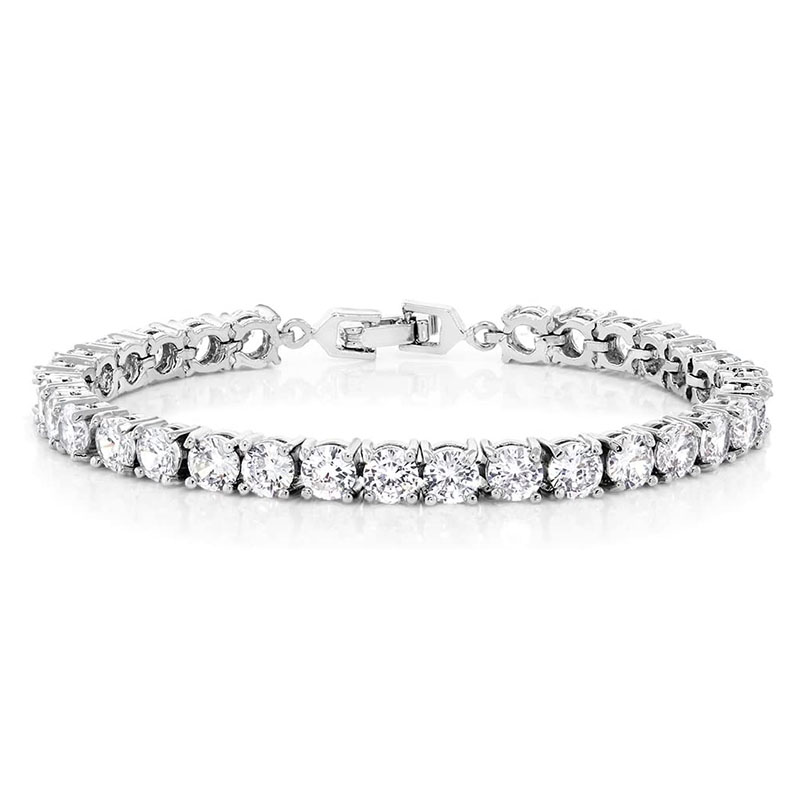 Wholesale Gem Stone White Round Cubic Zirconia CZ Women's Tennis Bracelet