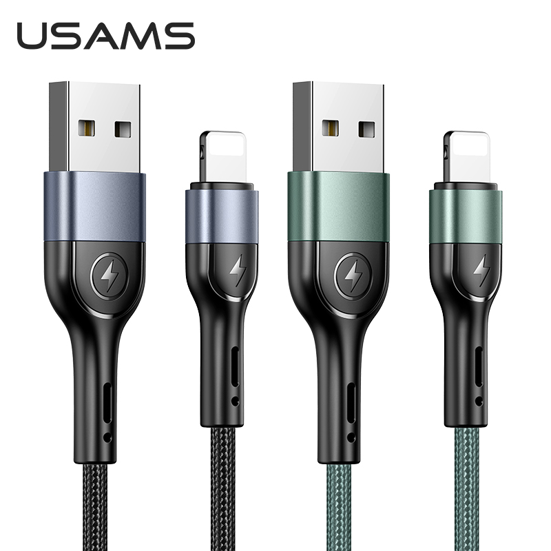 USAMS новый стиль дизайн U55 сплав плетеная линия зарядки данных USB зарядное устройство набор кабель для передачи данных для iphone 13 серии