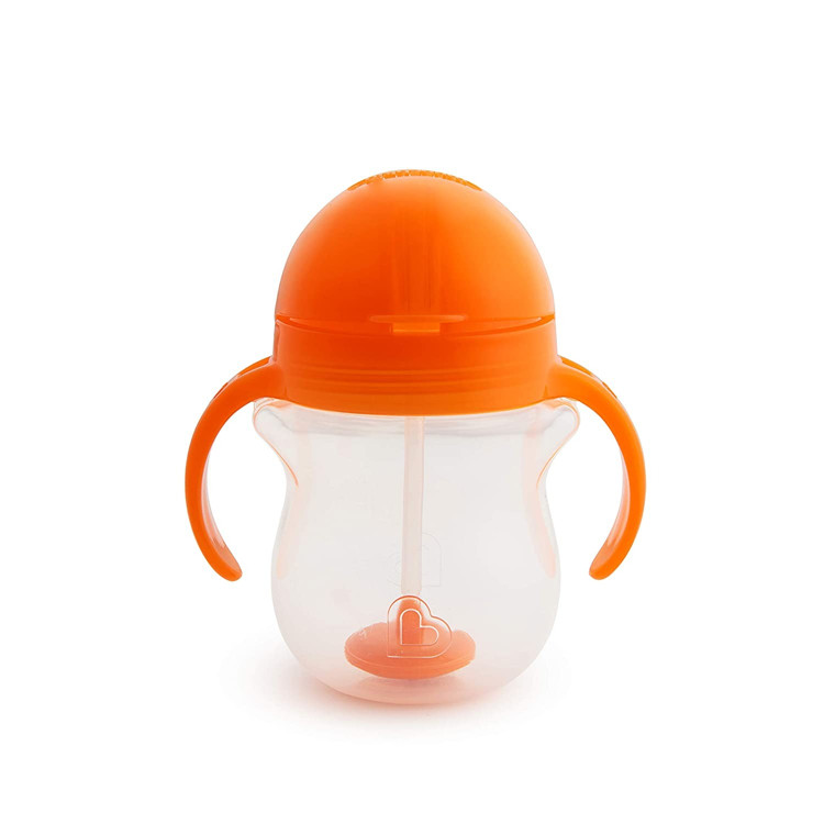 Wholesale Supply Eco-friendly Cute BPA Free Silicone Spout Reusable Cup Baby Feeding Bottle With Lid