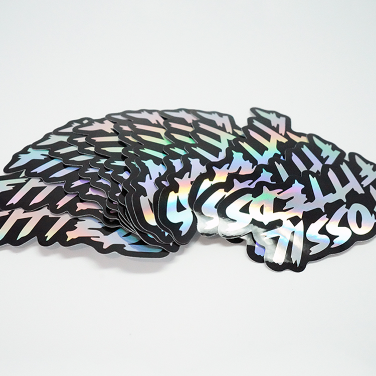 Custom Adhesive Waterproof Logo Hologram Holographic Waterproof Mini stickers Laptop Decorative Animation stickers