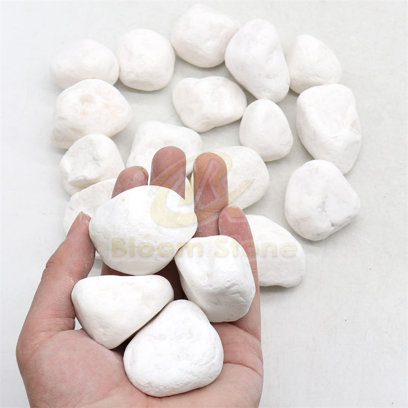 Garden Paving Pebbles Aquarium Decorative Tumbled Snow White Stone for Garden Decoration
