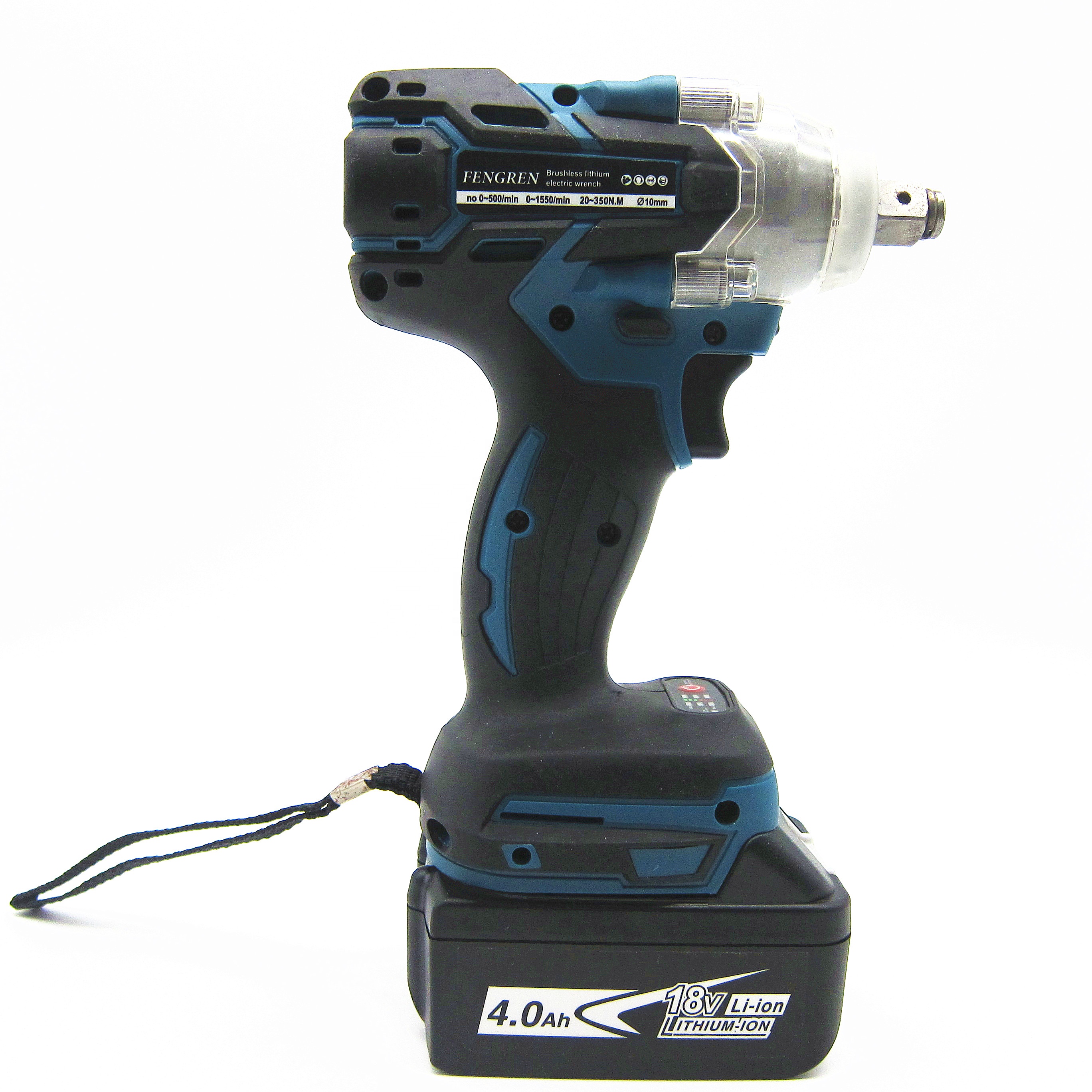 Industrial Design 20v Lithium Battery Rechargeable Brushless Electric Cordless Impact Wrench